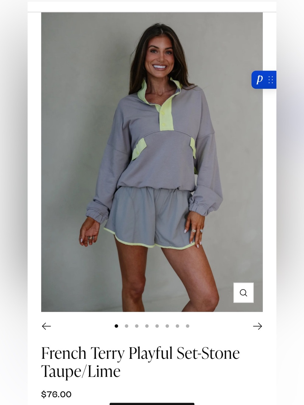 Rae Mode Women's Gray Crewneck Pullover & Shorts Set with Yellow Trim
